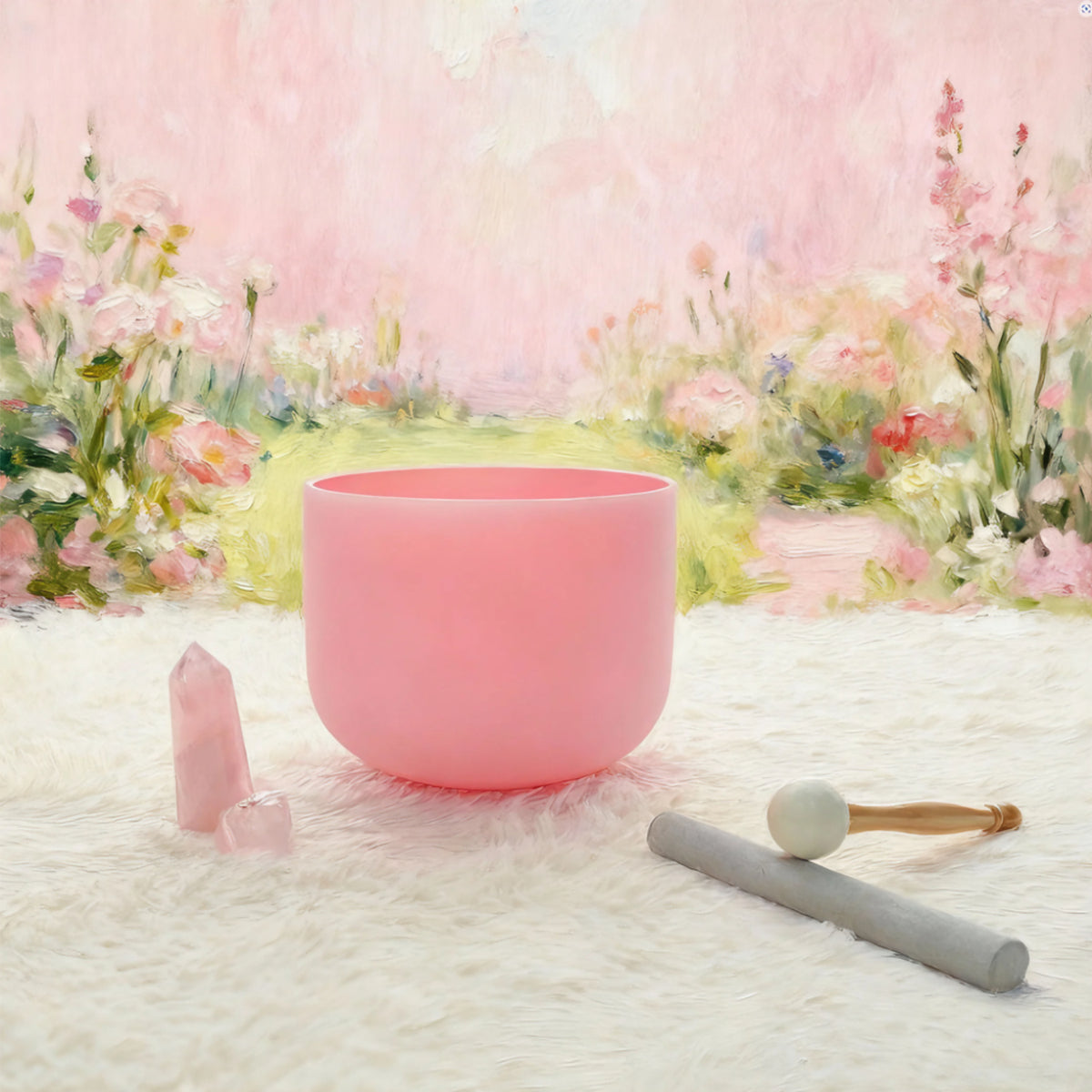 CVNC Rose Pink Chakra Crystal Singing Bowl For Chakra Healing Meditati ...