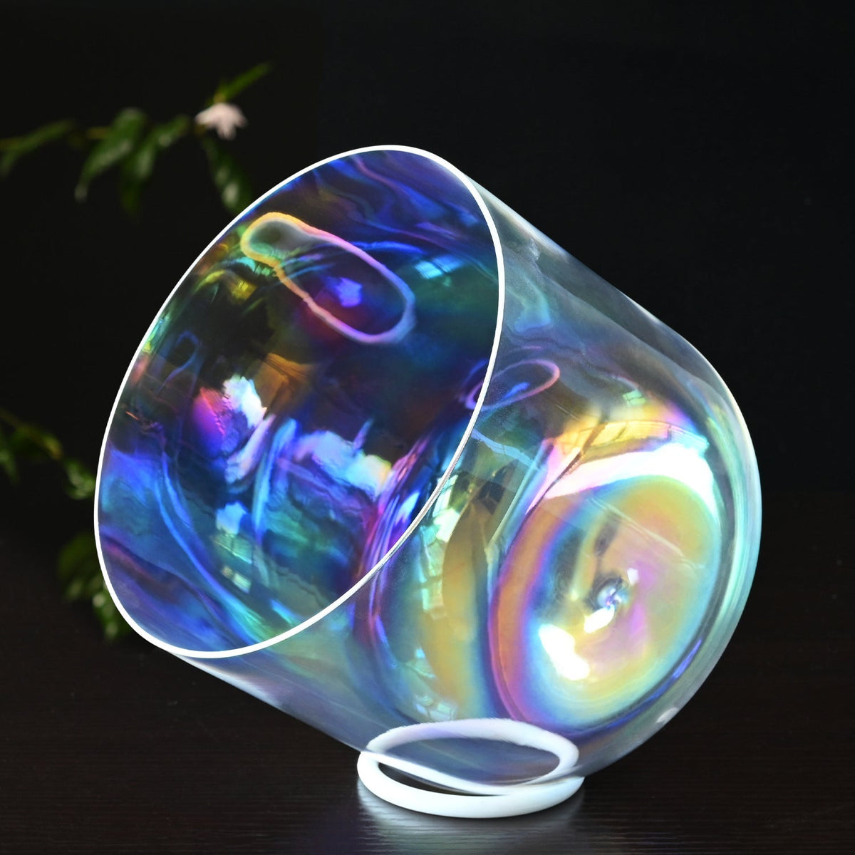 CVNC Clear Cosmic Light Clear Quartz Crystal Singing Bowl with Carrier ...