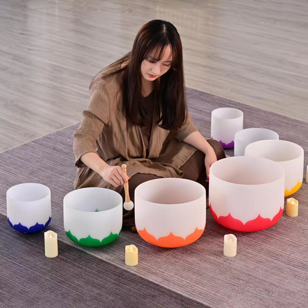 CVNC 6-12 Inch 7 PCS Lotus Symbol Crystal Singing Bowl Set – CVNC
