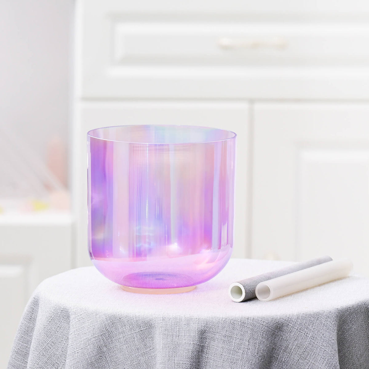 CVNC 432Hz Alchemy Cosmic Light Clear Purple Crystal Singing Bowl With ...