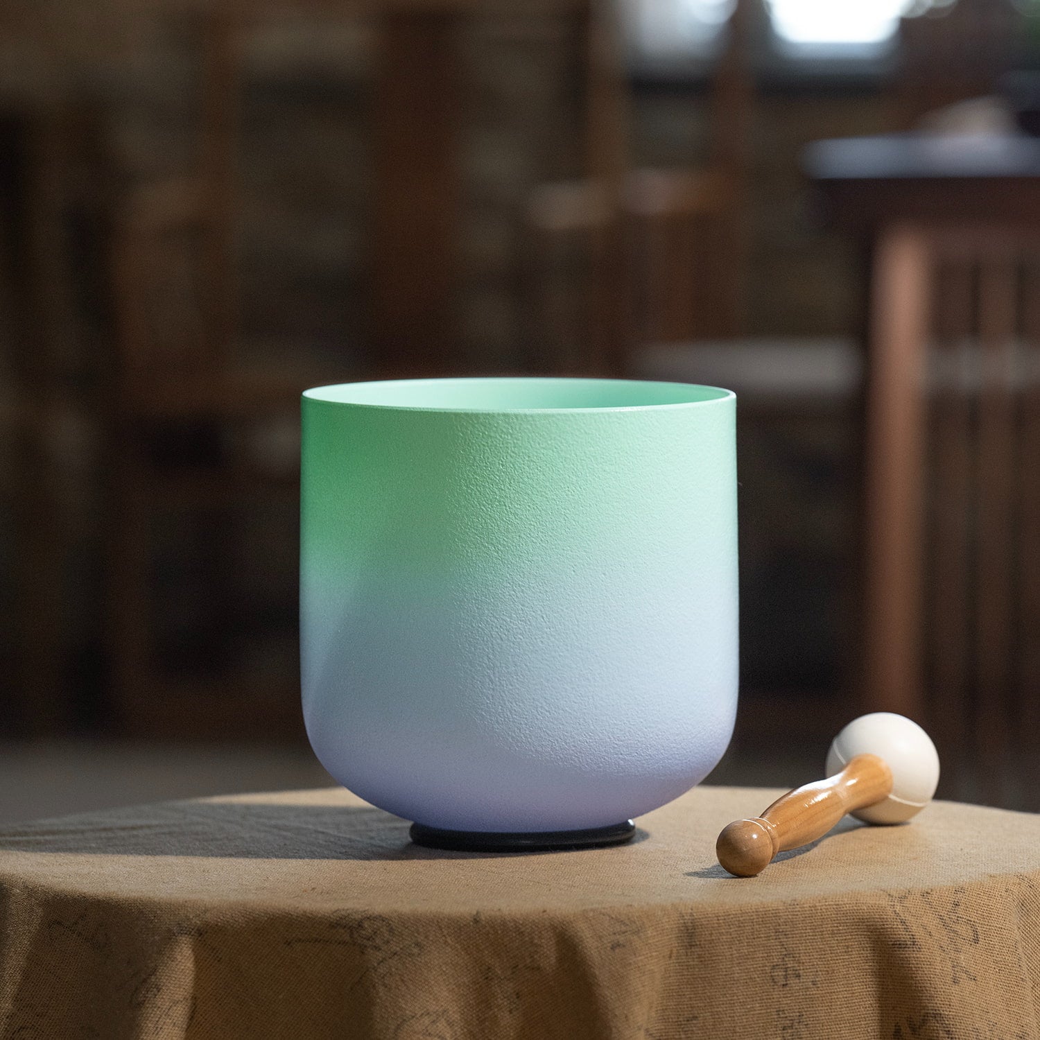 CVNC Desert SaharaMint Green Note F Frosted Crystal Singing Bowl