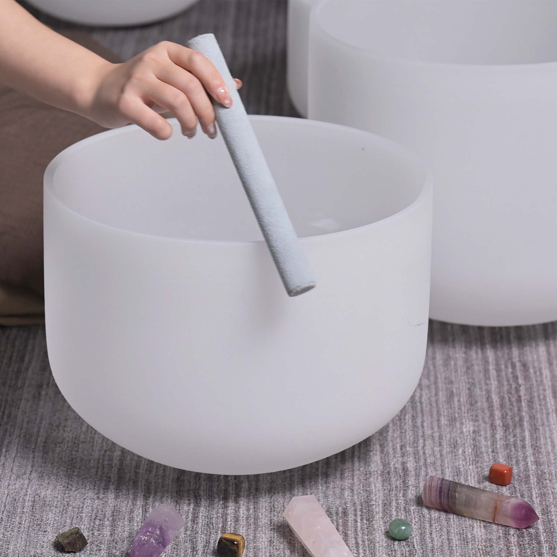CVNC Perfect Pitch 8 PCS 7-14 Inch Frosted Crystal Singing Bowl